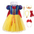 Girl Snow White Dress Princess Costume Halloween Party Fancy Dresses for Girls Cosplay Gown + Cloak